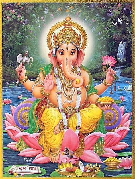  Der Ganesha mit Lotusblume - Eine betörende Verkörperung von Weisheit und Güte!